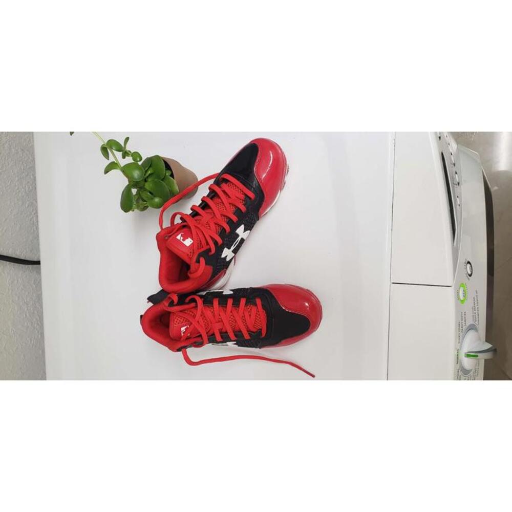 Under Armour Red & Black Youth Cleats - Size Available
